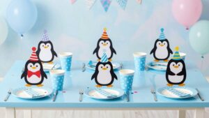 seven penguin themed party sets
