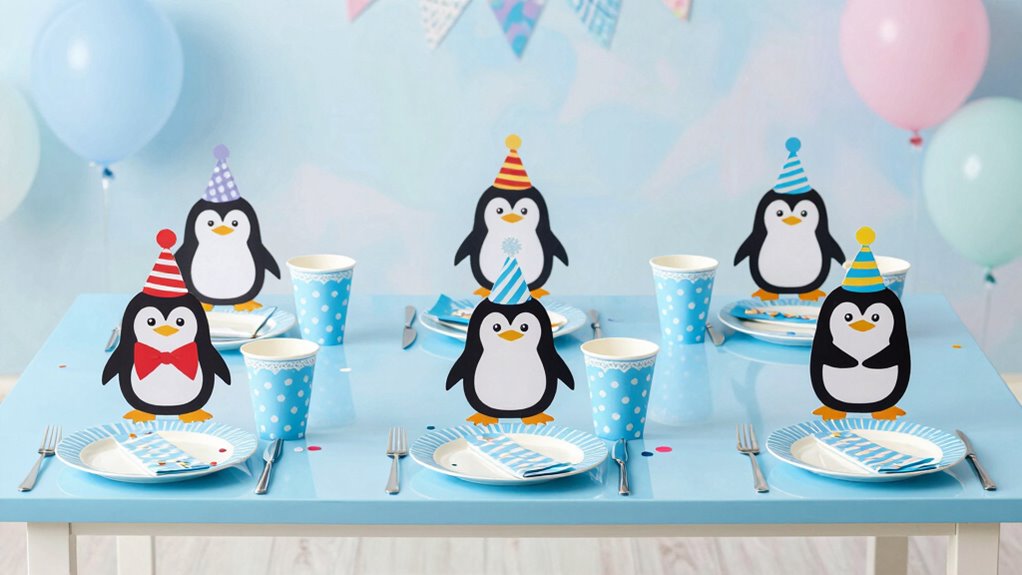 seven penguin themed party sets