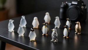 twelve penguin desk ornaments
