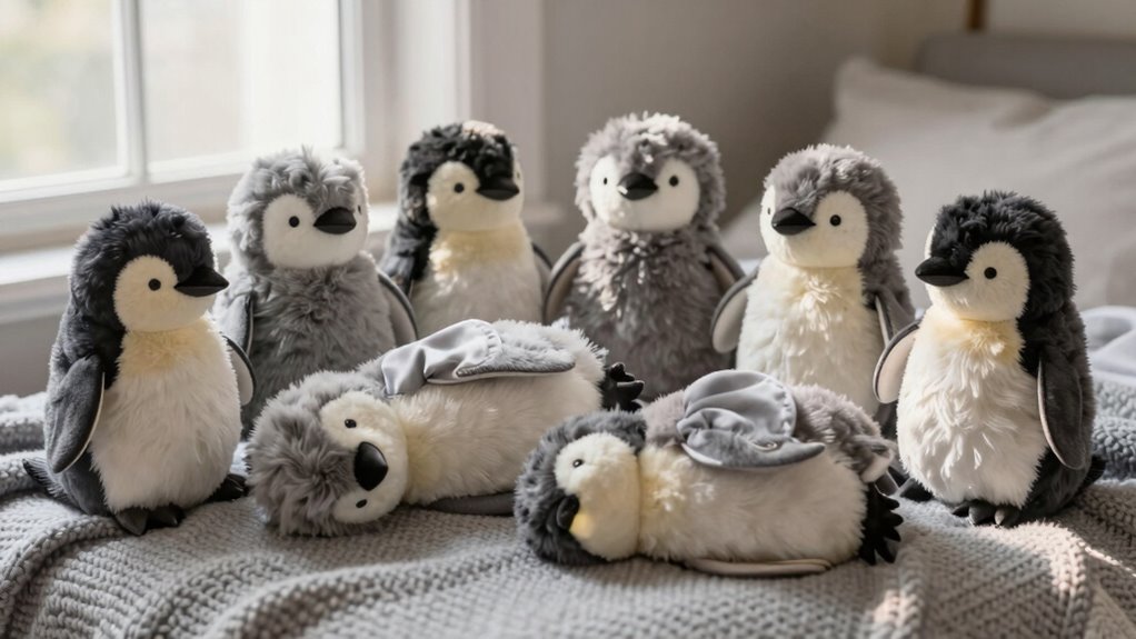 weighted cozy penguin plushes